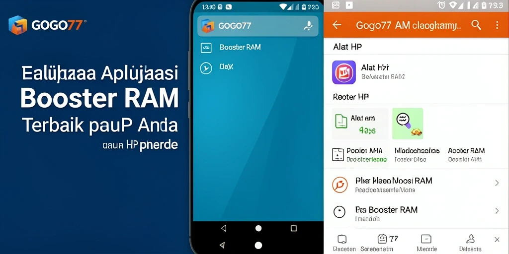 Tampilan utama GOGO77 dengan fungsi pembersihan RAM yang intuitif.