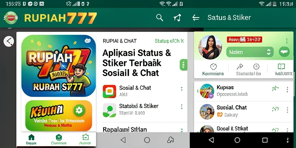 Tampilan antarmuka RUPIAH777 dengan pilihan stiker menarik.