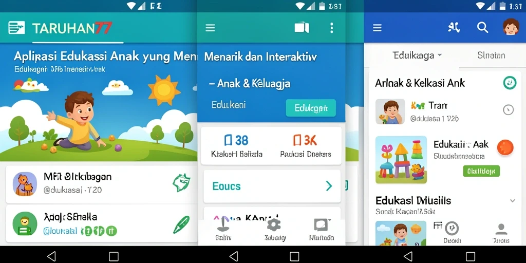 Tampilan antarmuka aplikasi Edukasi Anak TARUHAN77 yang interaktif.
