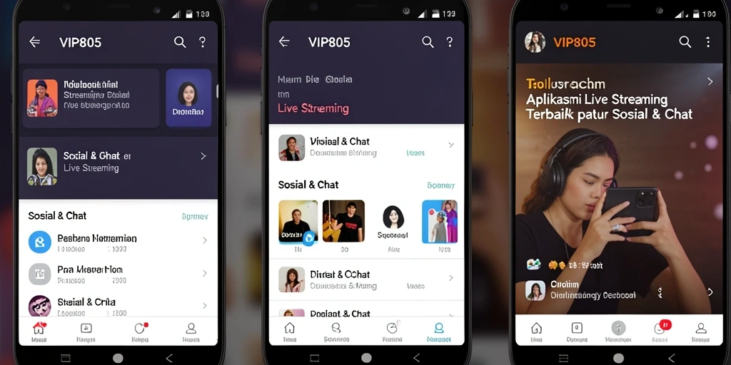 Antarmuka pengguna VIP805 yang menarik dan mudah digunakan untuk Live Streaming.