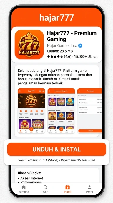 Tampilan halaman APK hajar777