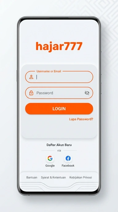 Tampilan halaman login hajar777